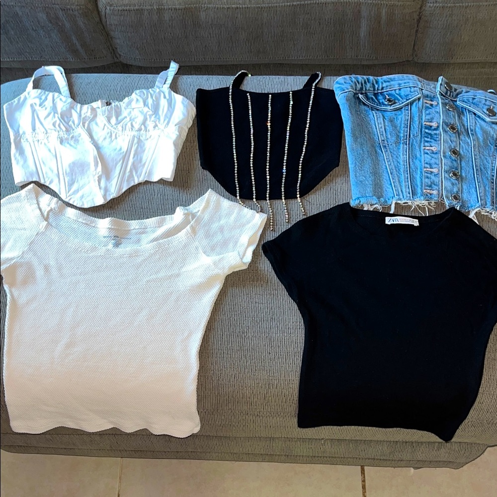 Zara Bershka Brandy Melville 5 tops bundle